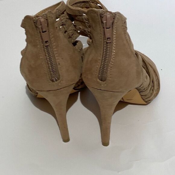 LC Lauren Conrad Women's Tan Spumoni Braided Strap High Heels Size 7.5 - Picture 7 of 9